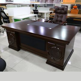 Luxury Boss Wooden Workstation Desk / Beautiful Hard Wood Executive Office Desk
