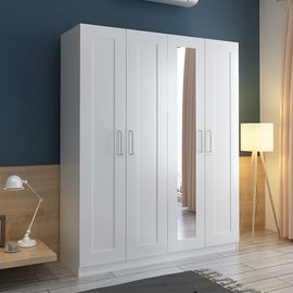 Moisture Proof Particle Board Wardrobe Cabinets with mirror For Commercial Office Building