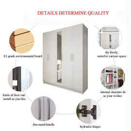 Moisture Proof Particle Board Wardrobe Cabinets with mirror For Commercial Office Building
